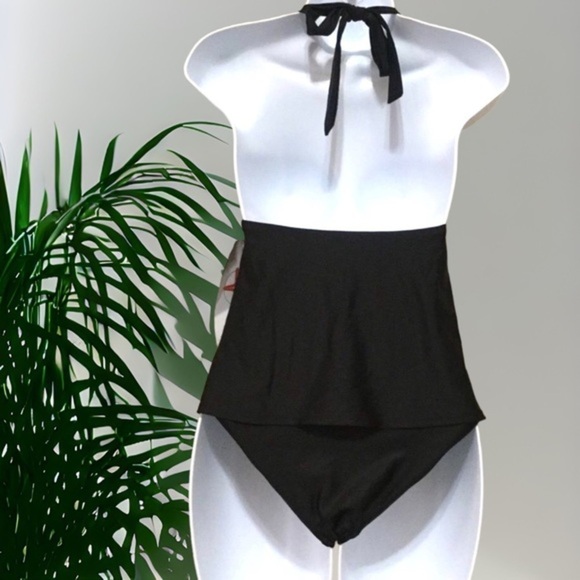 BAHIA Bay‎ Lizzie Black One Piece Halter Swimsuit Size 0 - Picture 2 of 9